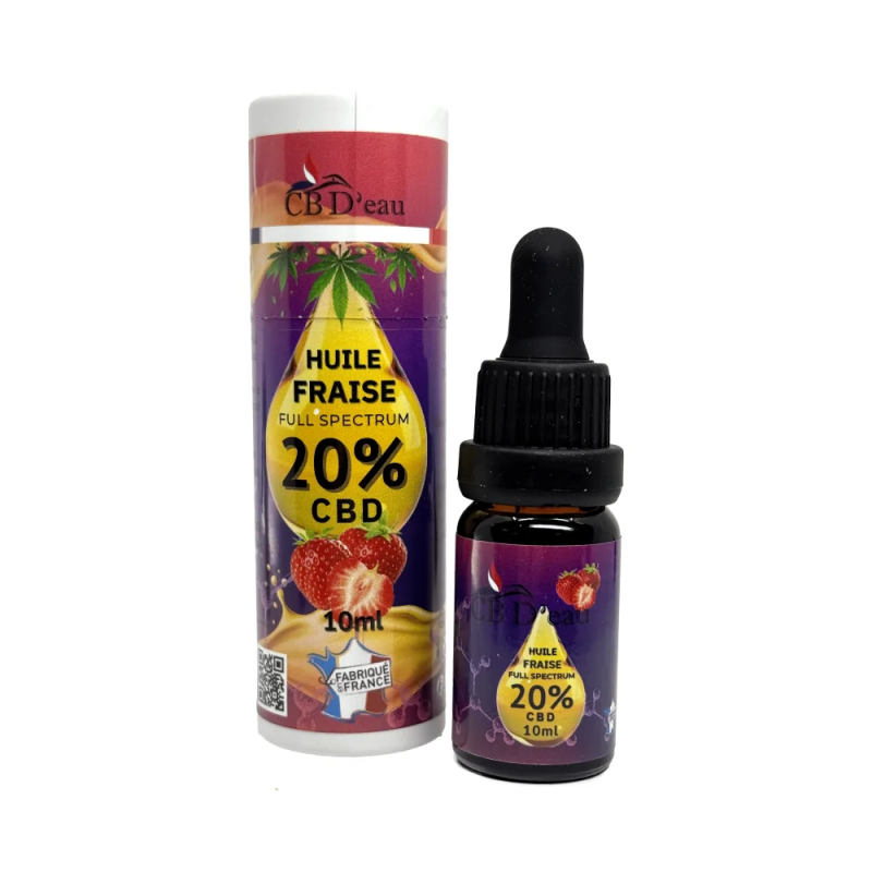 Huile CBD 20% full spectrum goût fraise